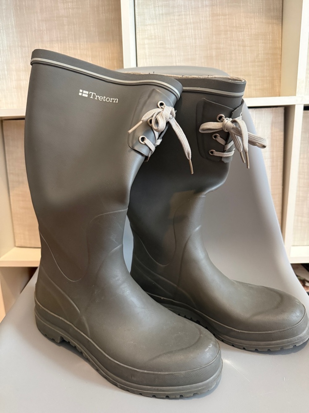 Tretorn Dark Grey Lace-Top Waterproof Boots
